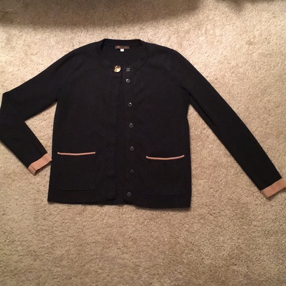 Louis Vuitton Sweaters - Louis Vuitton Uniformes Black and Tan Cardigan